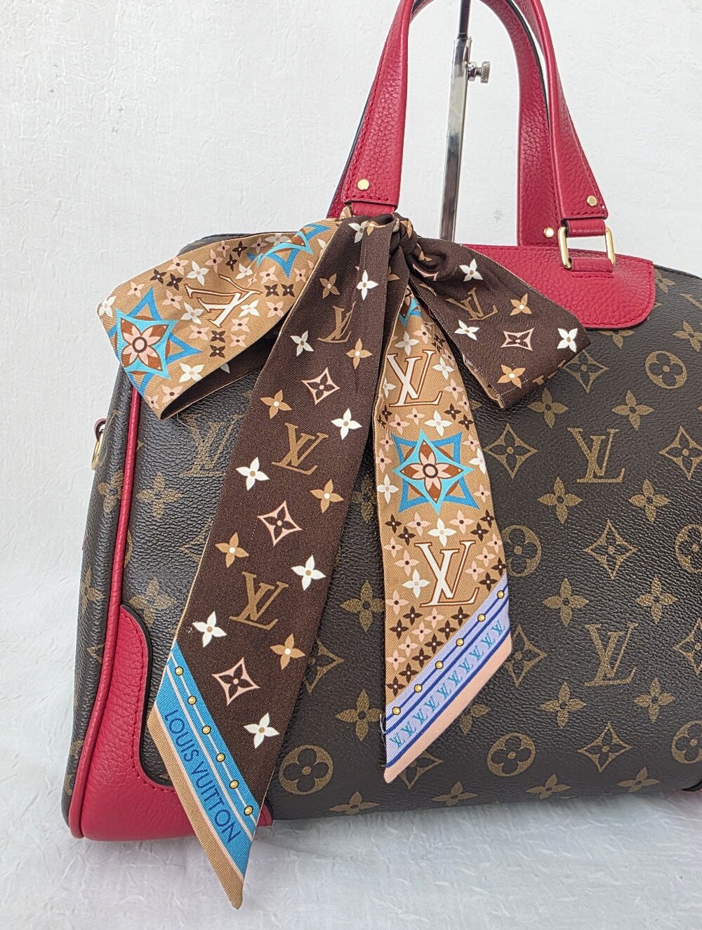 Auth Louis Vuitton Forever Flower BB Silk Bandeau